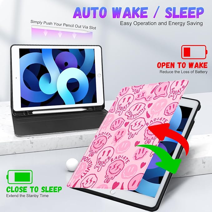 4-for iPad ipad 9/8/7th-Pink Radiate
