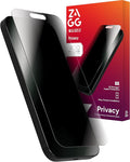 ZAGG Glass Elite Privacy Screen Protector for iPhone 16/15-2-Way Privacy Filter Ultra-Strong Tempered Glass 5X Stronger InvisibleShield Smudge-Free Easy Install Recycled Content