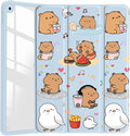Musical Capybara for iPad mini 7th(A17 Pro) 2024 / Mini 6th Gen 8.3 2021 Kawaii Animal Clear Hard Back Hybrid Casewith Pencil Holder Trifold Stand Tablet Cover for Girls Women