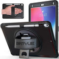 BATYUE iPad Air 3rd Generation 2019 / iPad Pro 10.5 inch Case 2017 with Pencil Holder [360° Swivel Stand/Leather Hand Strap] Full-Body Shockproof Drop Protection Case for iPad Air 3 (Black)