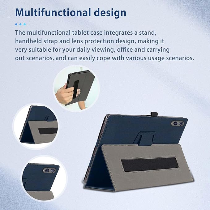 Case for TECLAST T65 Tablet 13.4inchNOUKAJU Tablet Protection CoverFolding Stand with Pencil Holder and Wrist StrapDrop-ResistantProtection Case for TECLAST T65(Dark-Blue)