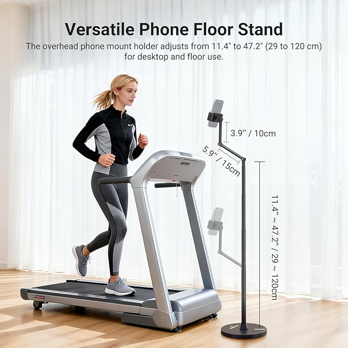 NEEWER Entry Level Version Phone Floor Stand Adjustable Office Table Bedside Cell Phone Holder Clamp Holder Mount Compatible with iPhone Samsung Android for Video Recording Weighted Metal Base X9