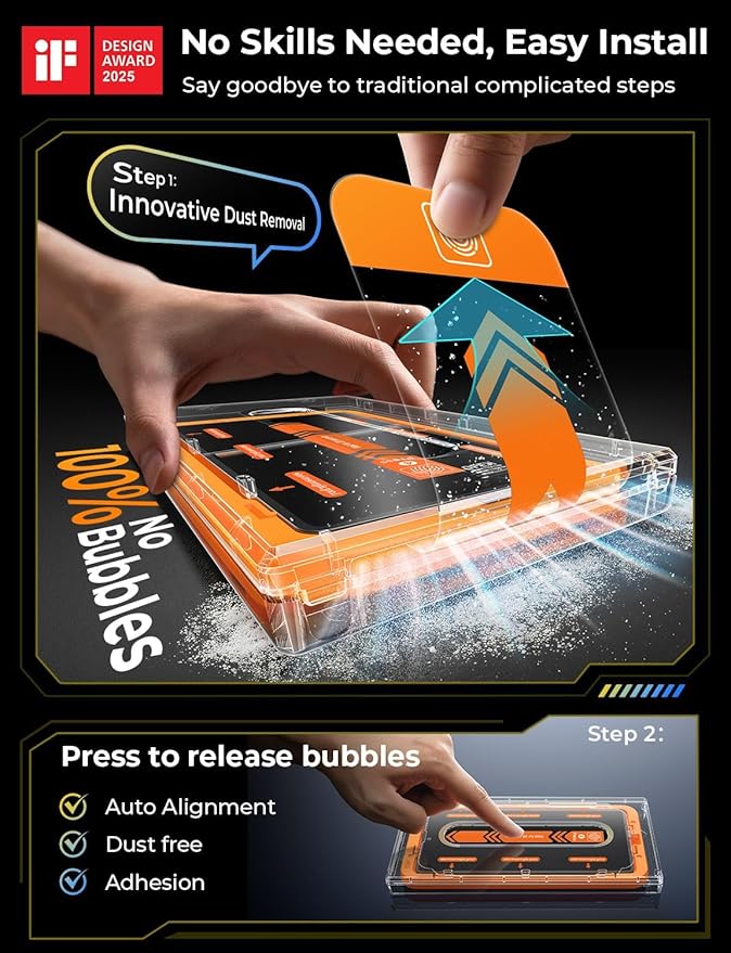 MRGLAS 2+2 Packs for Samsung Galaxy S25 Ultra Privacy Screen Protector 6.9'' with Camera Lens Protector [Auto-Dust Removal] 9H Tempered Glass [10X Military Protection] Anti Spy Film Zero-Bubble