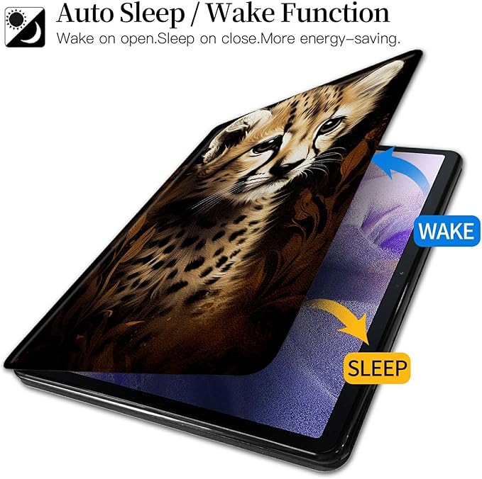 Baby Cheetah Pattern Case for Samsung Galaxy Tab S9 Plus/X810/X816B/X818U/S9 FE Plus 12.4inch/S10 PlusBFDHGQZC 360 Degree Rotating Stand Protective Cover with Auto Sleep/Wake