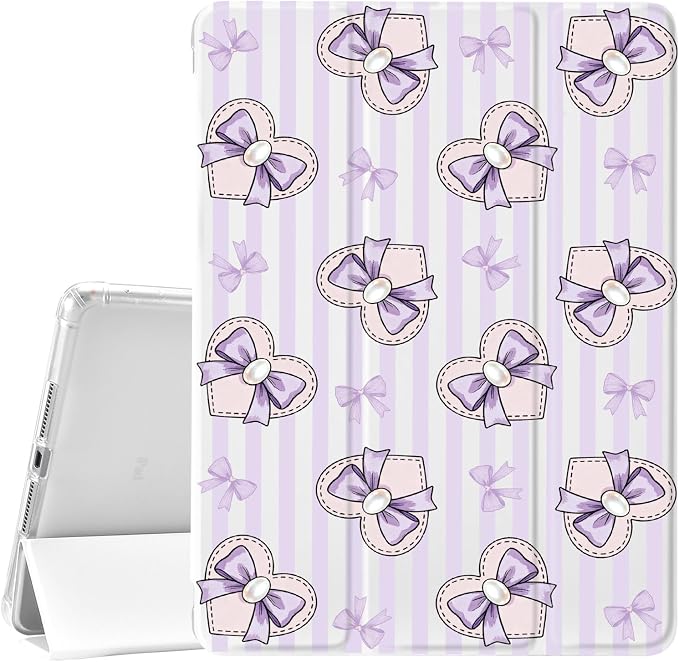 w-Striped Purple Bow