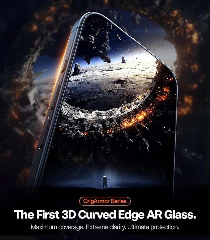 TORRAS OrigArmor for iPhone 17 Pro Max Screen Protector [100% Anti Reflection][3D Full Coverage Fit] Military-Grade Shatterproof 9H+ Tempered Glass Anti-Scratch Screen Protector 17 ProMax 6.9 1-Pack