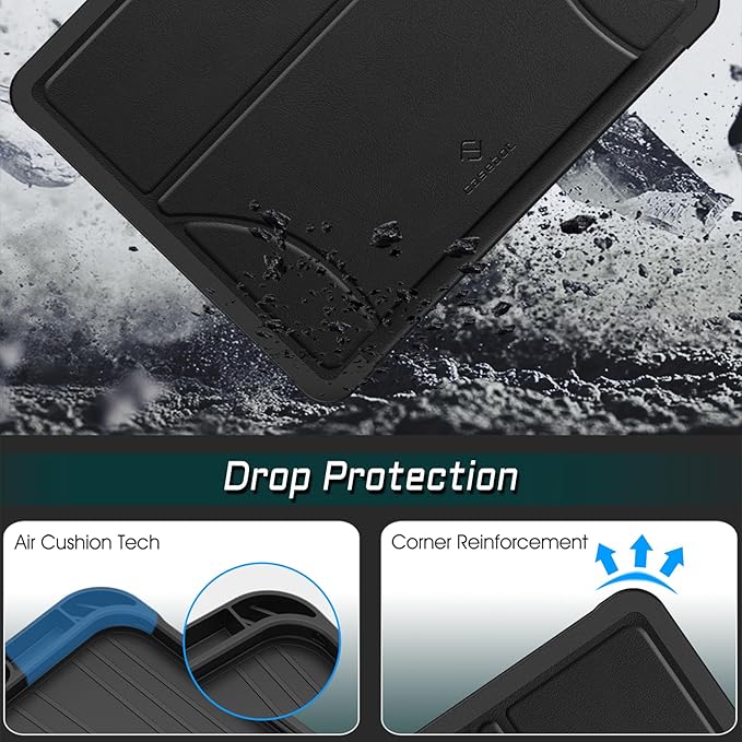 Fintie Magnetic Stand Case for iPad Pro 13-inch (M5) 2025 / (M4) 2024 - Multiple Angles Shockproof Rugged Soft TPU Cover with Pencil Holder Auto Sleep/Wake Black