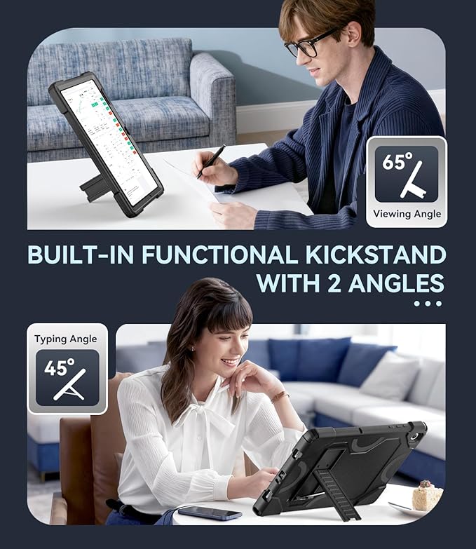 Case for Samsung Galaxy Tab A11 Plus 2026/ Tab A9 Plus 2023 11 inch Military Grade Shockproof Protective Cover with Built-in Kickstand for A11+/ A9+ 11 Tablet Black