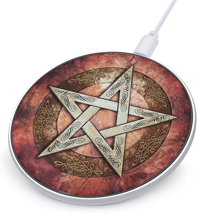 Magic Witch Pentagram Baphomet Wireless Charger Pad Portable Wireless Charging Station Compatible with All Smartphone