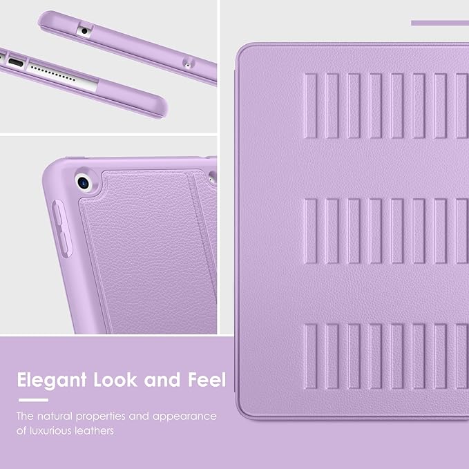 VIKESI Case for iPad 9th / 8th / 7th Generation 10.2 inch (2021/2020/2019 Released)Multiple Angles Magnetic Stand CoverShockproof BackPencil Holderand Auto Sleep/WakeLilac