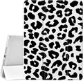 JOYLAND for iPad 9th/8th/7th Generation 10.2 inch (2021/2020/2019) with Pencil Holder-Auto Wake/SleepBlack Leopard Print Cover Anti-Scratch Shockproof Premium Folio Stand CaseWhite