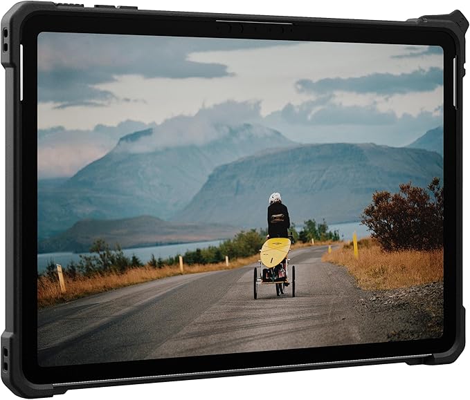 URBAN ARMOR GEAR UAG Designed for Microsoft Surface Pro 1st Edition 12 Case - Rugged Protective Cover with Multi-Angle Built-in Kickstand Pen Holder Hand Strap &amp Shoulder Strap Plasma Ice/Black