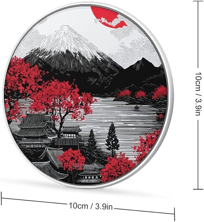 Japanese Mountains Landscape Phone Charger Magnetic Charging Pad Anti-Slip with USB Cable