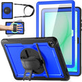 Case for Samsung Galaxy Tab A11 Plus/A9 Plus Galaxy Tab A11+/A9+ 11 Inch 2025/2023 with Screen Protector 360 Rotating Hand Strap&ampStand Shoulder Strap Pencil Holder Blue