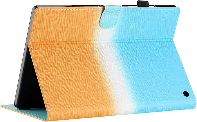 Kindle Fire HD 8 &amp Fire HD 8 Plus Case 12th/10th Generation (2024/2022/2020) 8.0 inch UUcovers Magneic Smart Folio PU Leather Wallet Cover with Stand/Pencil Holder [Auto Sleep/Wake] Blue Orange