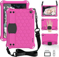Bumper Case for Fire HD 8/Plus 10th Gen (2020 Only) Techcircle Shockproof Hand Belt Stand Cover Kids EVA Foam Honeycomb Protective Case with Shoulder Strap Handle Light Cover Rose