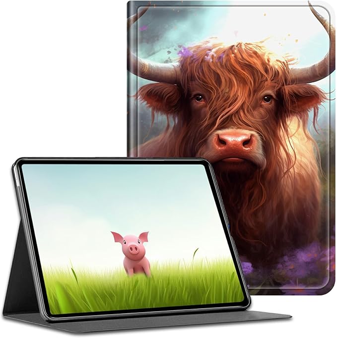 Cow With Purple Flowers