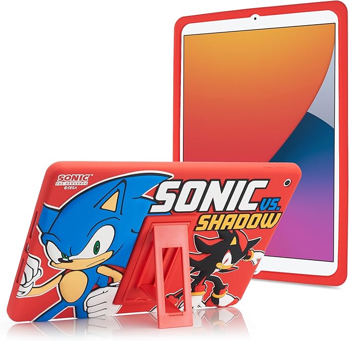 Sonic Kids Case for iPad - 9th Generation iPad iPad 8th Generation iPad 7th Generation Case - 10.2 Case 2019/2020/2021 - Tablet Cover with Stand Shockproof Silicone Protector