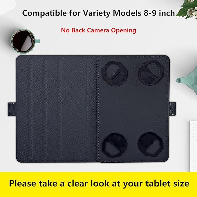 Rossy Universal Tablet Case 8 inch 9 inch PU Leather Stand Folio Protective Cover for 8-9 Tablet Shell Case with 360 Degree Rotatable Kickstand and Multiple Viewing AnglesArt Starry Night