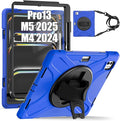 TSQQST Case for iPad Pro 13 Inch M5 2025 / M4 2024 with Screen Protector Heavy Duty Rugged Protective Case with Pencil Holder+Stand+Hand Strap Drop Proof Cover for iPad Pro 13 Blue