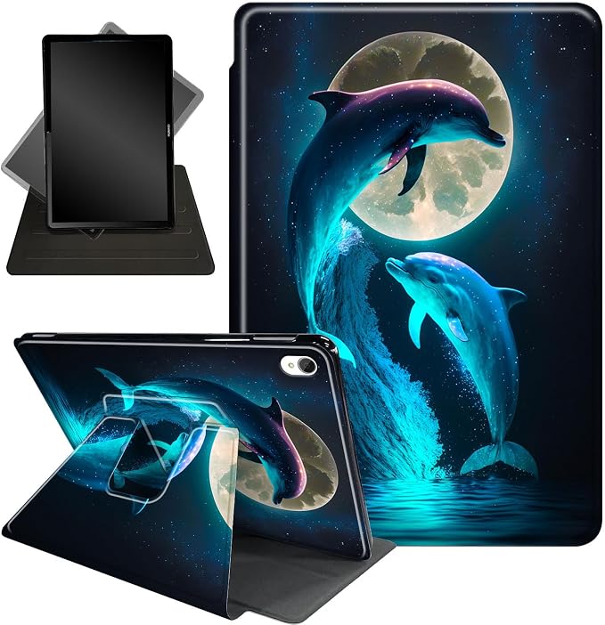Cute Dolphins and Moon