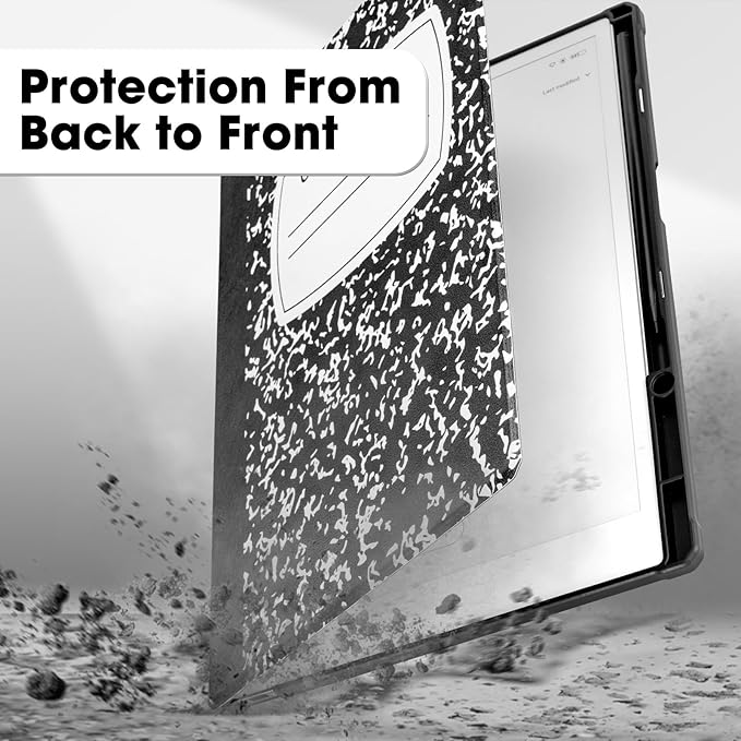 11.8 Case for Remarkable Paper Pro Color Tablet 2024 Released with Pen Holder Nib Storage Auto Wake/Sleep Ergonomic Design for Book Folio Lightweight Hard Protective Cover (Black Notebook)