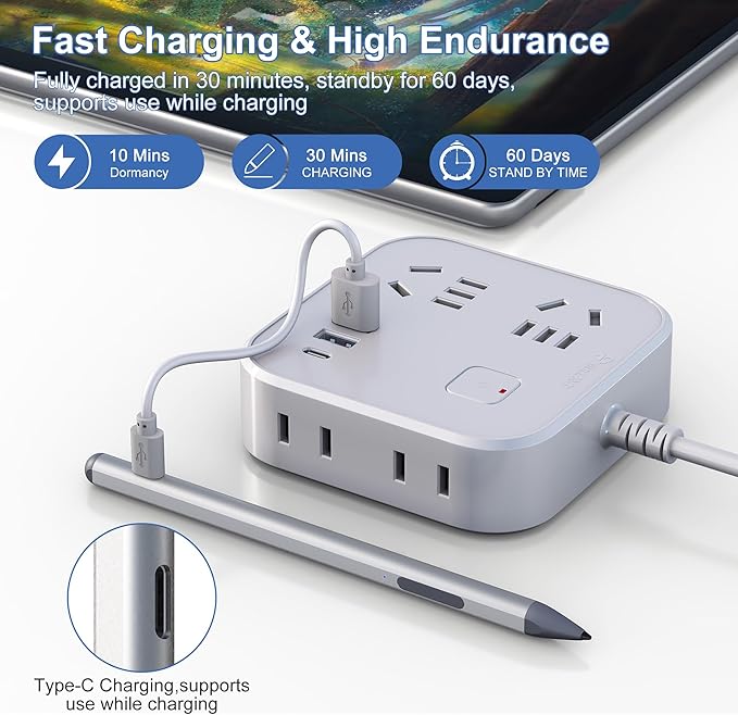2025 New Surface Pen for Microsoft Surface Pro 11/10/9/8/7/6/5/4/3/XSurface Go/Book/Studio/Laptop4096 Pressure Sensitivity Windows Stylus PenUSB-C ChargingEraser &amp Right-ClickMagnetic Attract