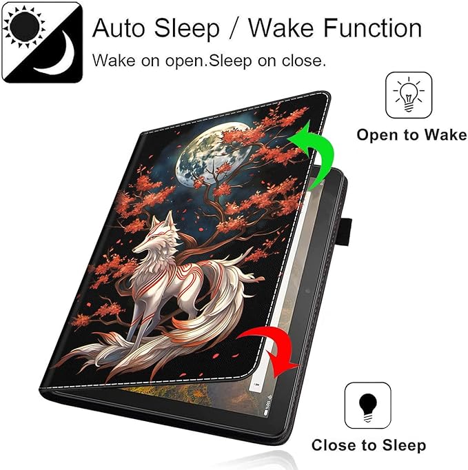 Tablet Case for All-New Amazon Fire HD 8 and Fire HD 8 Plus (10th Gen 2020 &amp 12th Gen 2022) Slim Folding Stand Cover with Auto Wake/Sleep Fox