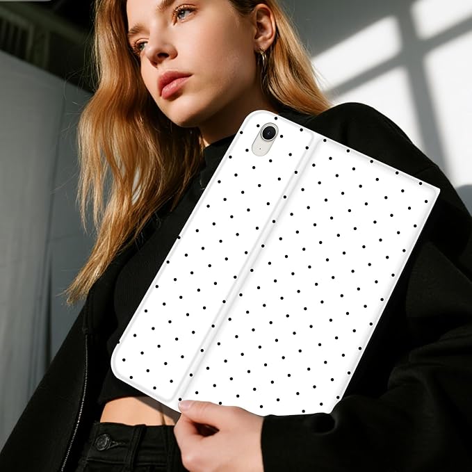 Black Polka Dots White