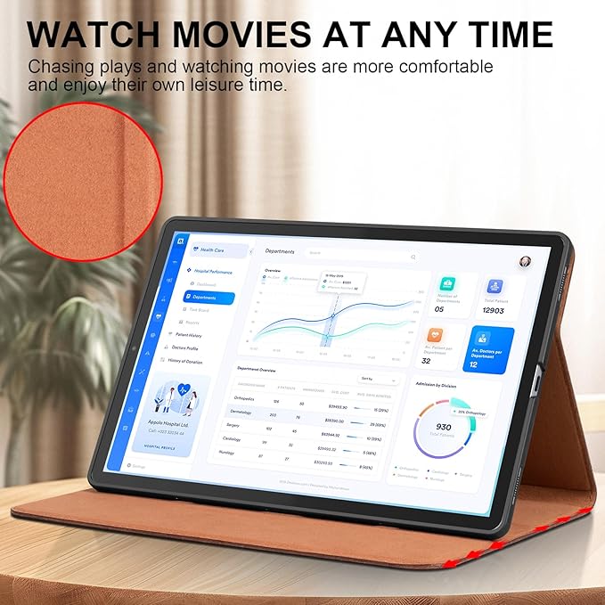 for Samsung Galaxy Tab S6 10.5 inch Case 2019 Model(SM-T860/T865/T867) Genuine Leather Cover Protective ShellAuto Wake/Sleep.Brown