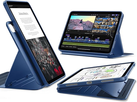 ESR for iPad Air 11 Inch Case M4/M3/M2 (2026/2025/2024) iPad Air 5th/4th Gen Case (2022/2020) 10.9 Inch Removable Magnetic Cover Adjustable Portrait/Landscape Stand 9 Standing Angles Blue