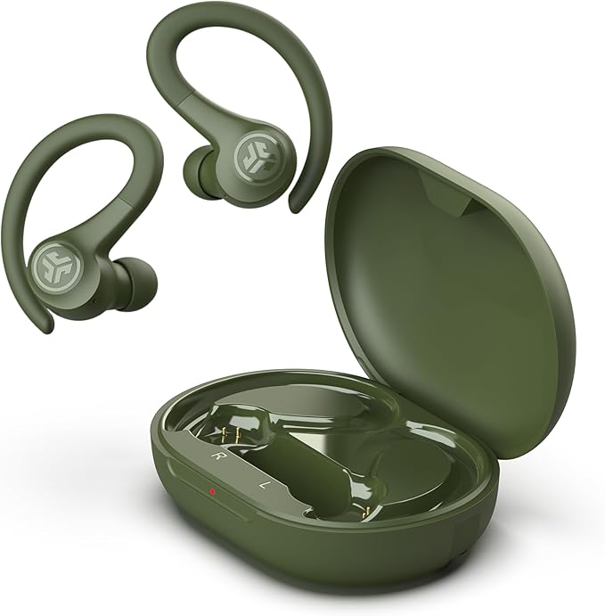JLab Go Sport+ Wireless Workout Earbuds Featuring C3 Clear Calling Secure Earhook Sport Design 35+ Hour Bluetooth Playtime 3 EQ Sound Settings and IP55 Sweat Resistance (Green)