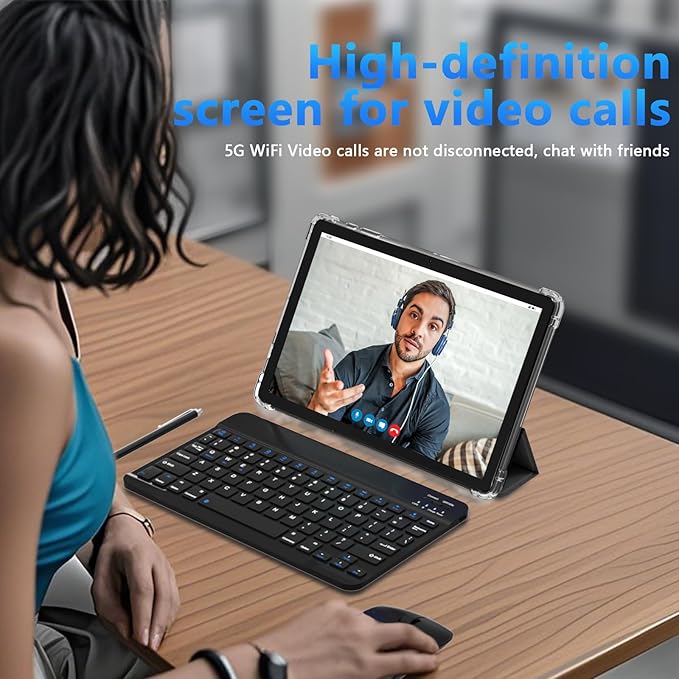 11 inch 2 in 1 Tablet 18GB + 128GB Android 15 Tablet 1TB Expandable 13MP Camera Octa-Core Processor 5G WiFi 8000MAH Battery 11'' IPS HD Touchscreen Tableta.