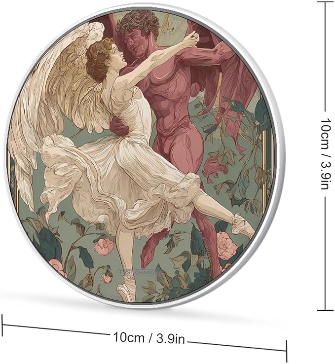 Angeled Demon Dancing Ballet Phone Charger Magnetic Charging Pad Anti-Slip with USB Cable
