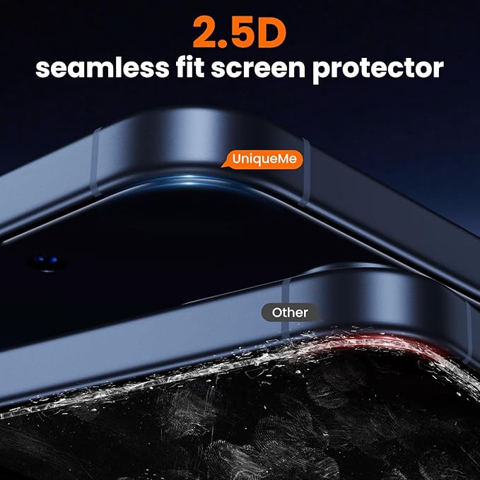 UniqueMe for iPhone 15 Pro Max Privacy Screen Protector - [Military Grade Shatterproof &amp 9H+ Hardness] Privacy Screen 15 Pro Max Tempered Glass Full CoverageEasy to install 2 Packs