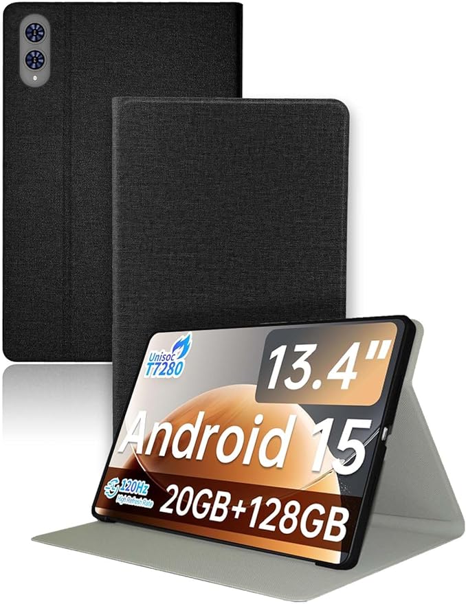 Case for TECLAST T65 Tablet 13.4inchNOUKAJU Tablet Protection CaseFolding StandAngle AdjustmentProtection Cover for TECLAST T65(Black)