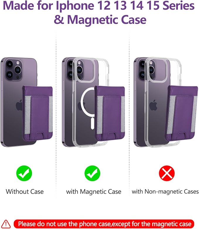 ExtreLife 2-in-1 Magsafe Wallet Adjustable Phone Stand Open ID Window Magnetic Wallet for iPhone 17/16/15/14 Pro Max/14 Pro/14/14 Plus/13/12 Series 9 Cards Holder Vegan Leather Purple