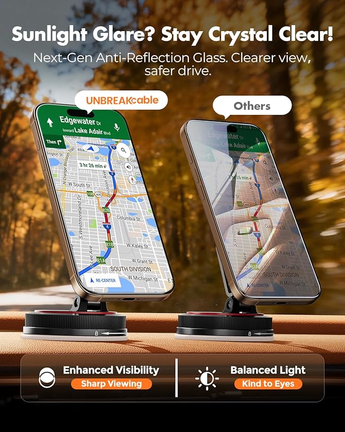 UNBREAKcable 2 Pack for iPhone 16 Pro Max Screen Protector AR Anti Reflection 9H+ Tempered Glass Anti-Glare Enhanced Clarity Anti-Blue Light Polishing Cloth Included