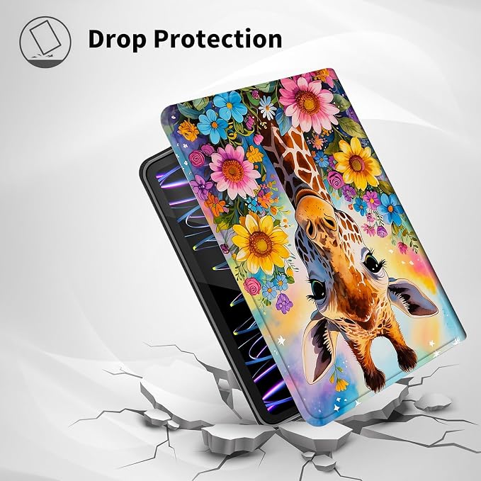 Giraffe with Flowers