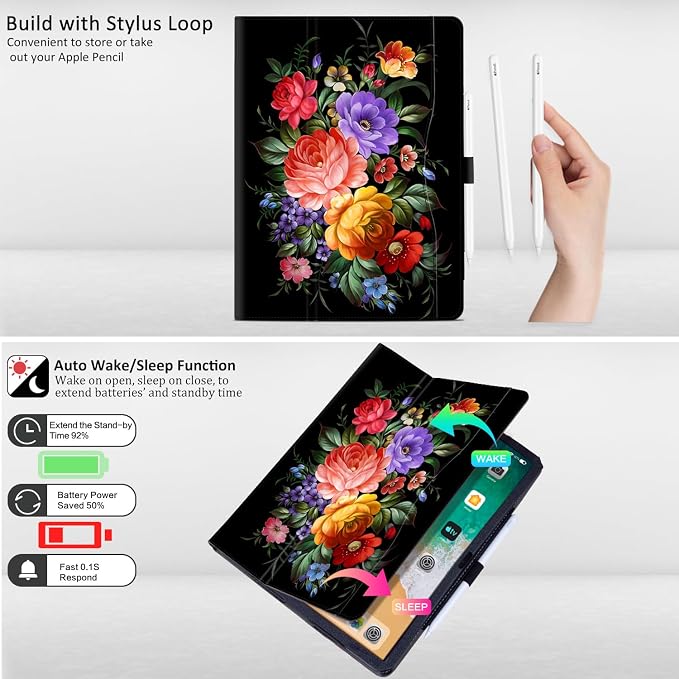 Black Colorful Floral