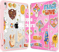 Case for iPad (A16) 11th Generation 11 Inch (2025) iPad 10th Generation 10.9 Inch (2022) Shockproof Cover with Clear Transparent Back Shell &amp Pencil Holder Groovy Hippie Stickers