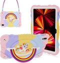 XZC Case for iPad (A16) 11th Generation 11 Inch 2025/ iPad 10th Generation 10.9 Inch 2022 Unicorn Heavy Duty Shockproof Rugged Cover with Built-in Stand/Strap (Rainbow)