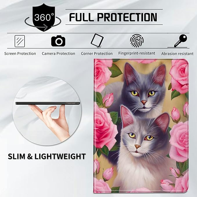 Pink Rose Flower Cat