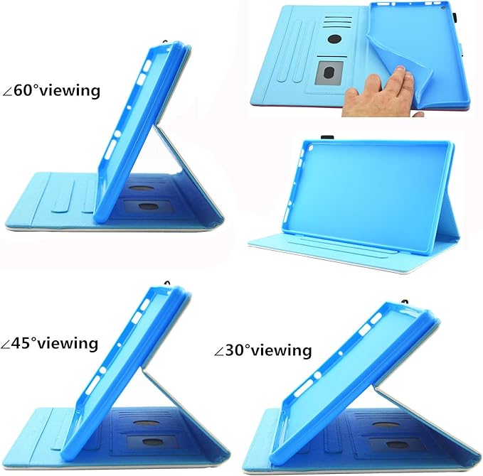 Case for Fire HD 8 (8th/7th/6th Generation 2018/2017/2016) Techcircle Multi-Angle View Stand Cute Pattern Slim Folding Leather Protective Cover with Card Slots Smart Sleep/Wake Never Stop