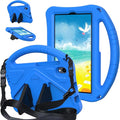 Compatible with Walmart Onn 11 Inch Pro 2024 Model 100146660 Lightweight Soft EVA Bumper Case with Adjustable Strap Stand &amp Handle Drop Protection Case for Kids (Blue)