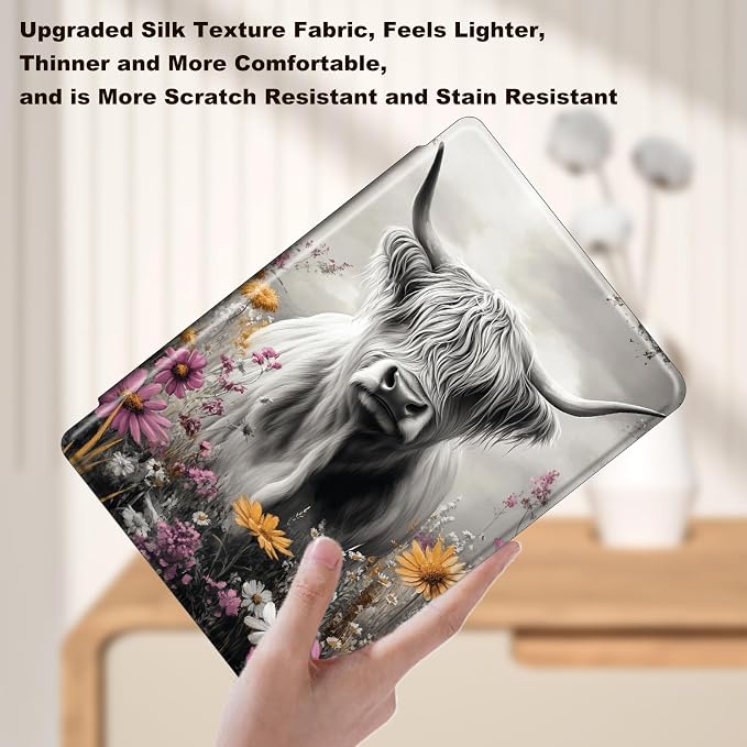 B&W Highland Cow Floral
