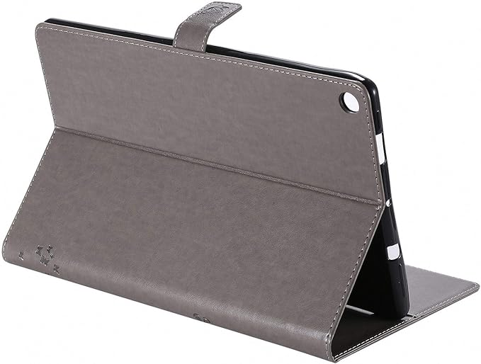 Folio Case for All-New Fire HD 10 2019/2017/2015 Techcircle Slim Light Magnetic Flip Wallet Protective Cover with Card Slots &amp Money Pocket for Amazon Fire HD 10.1 9th/7th/5th Generation Gray