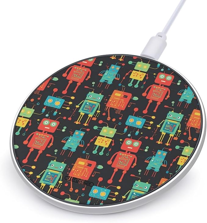 Robot Machine Wireless Charger Anti-Slip Wireless Charging Pad Slim Charger Mat for Men Women