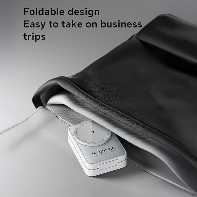 MALOM W91 3-in-1 Multifunctional Wireless Magnetic Charger for iPhone Apple Watch AirPods Foldable Nightlight (White)