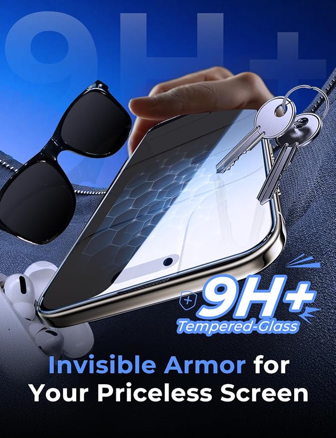 MAGIC JOHN 2 Pack for iPhone Air 6.5 inch Privacy Glass Screen Protector Auto Dust-Elimination Bubble Free Easy Installation